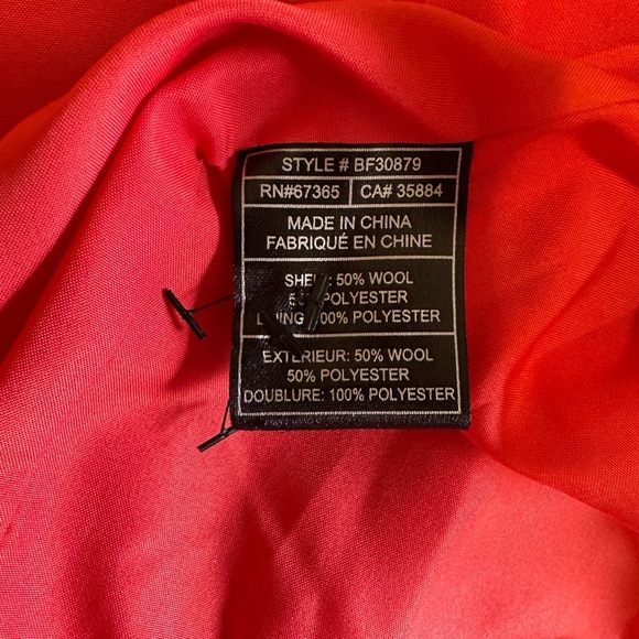 BB Dakota Catina Coral red wool blend coat, size small - Picture 10 of 10